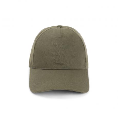 Saint Laurent Khaki YSL Logo Baseball Hat for Men Online India at