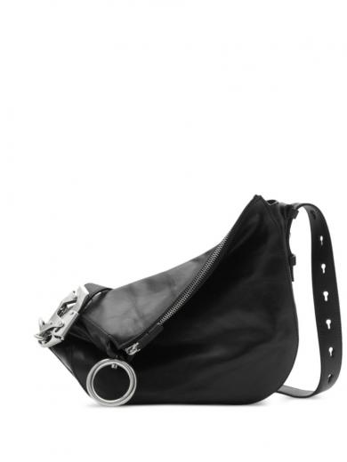 Patou Two-tone denim and leather Le JP shoulder bag for