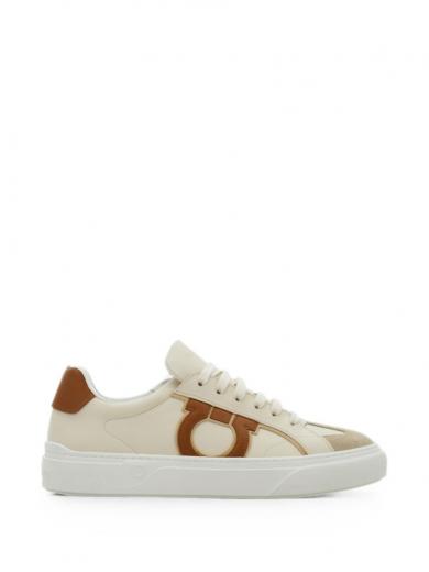 Ferragamo Beige Lace Up Sneakers for Men Online USA at Darveys.com
